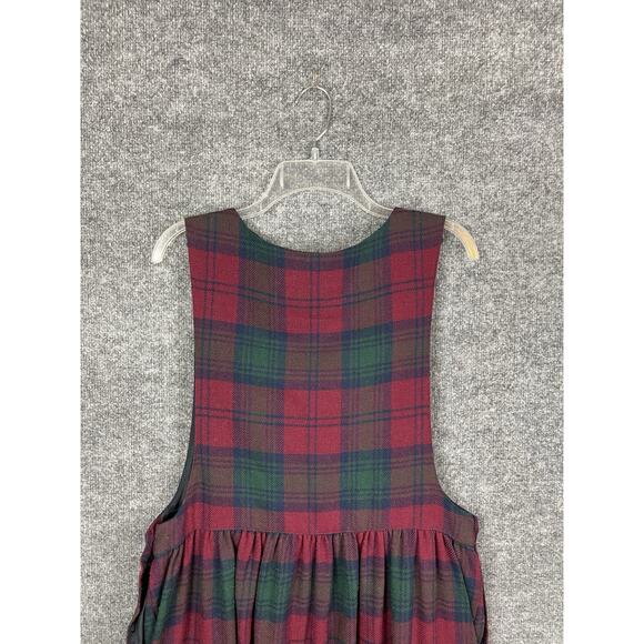 Ventage Walker & Lane Plaid Corduroy Pinafore Dress Size 12 - Picture 9 of 11